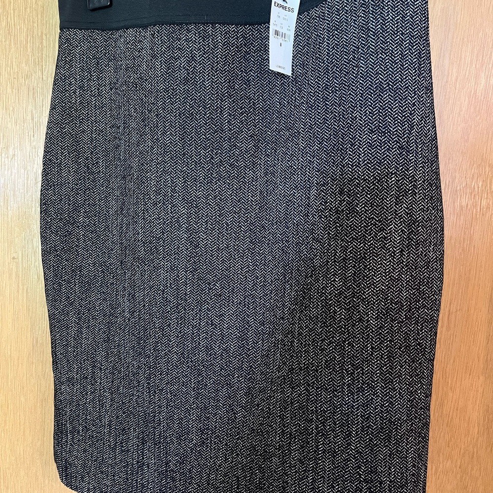 Express Black and Gray Pencil Skirt for Work
